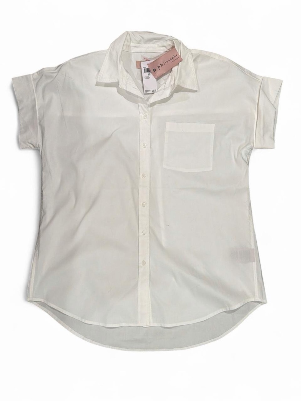 Philosophy White Short-Sleeve Button-Down Shirt